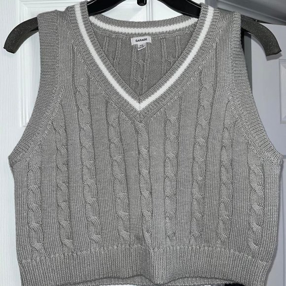 Garage Cable-Knit Sweater Vest - Picture 1 of 4